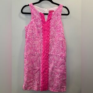 Lily Pulitzer Pink/White Sleeveless Shift Dress XL 14-16